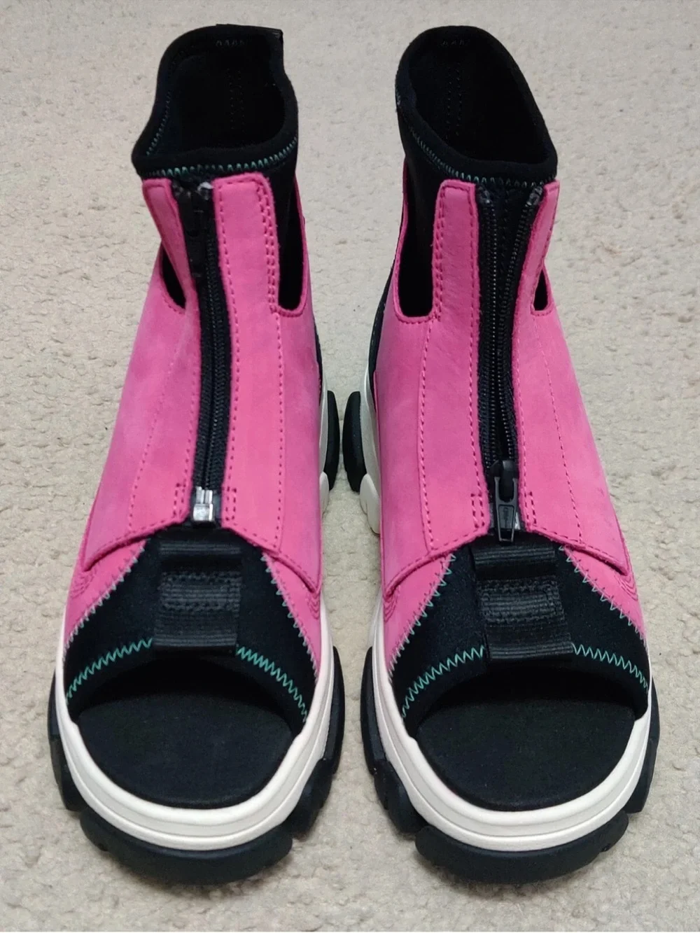Womens Timberland Adley Way Boot Sandal Bright Pink Nubuck sz 7.5